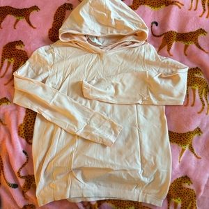 Athleta girl baby light pink hoodie top size xl fits adult s/xs